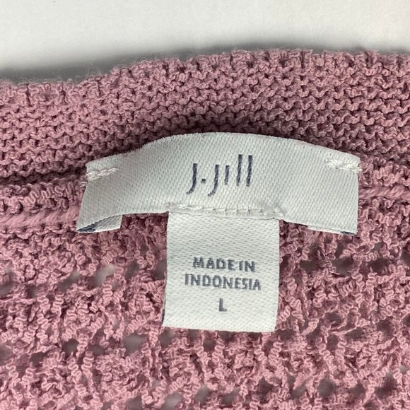 J. Jill Mauve Open Knit Sweater Women's Size Large - Picture 6 of 11